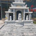 葫芦岛芝麻白中国黑石材套墓 花岗岩墓碑