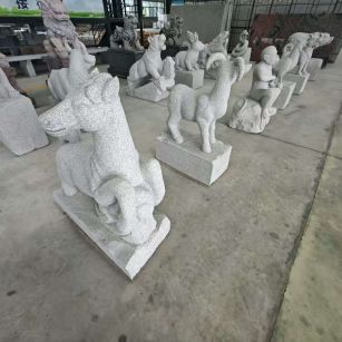 葫芦岛芝麻白雕刻 十二生肖 异形雕刻