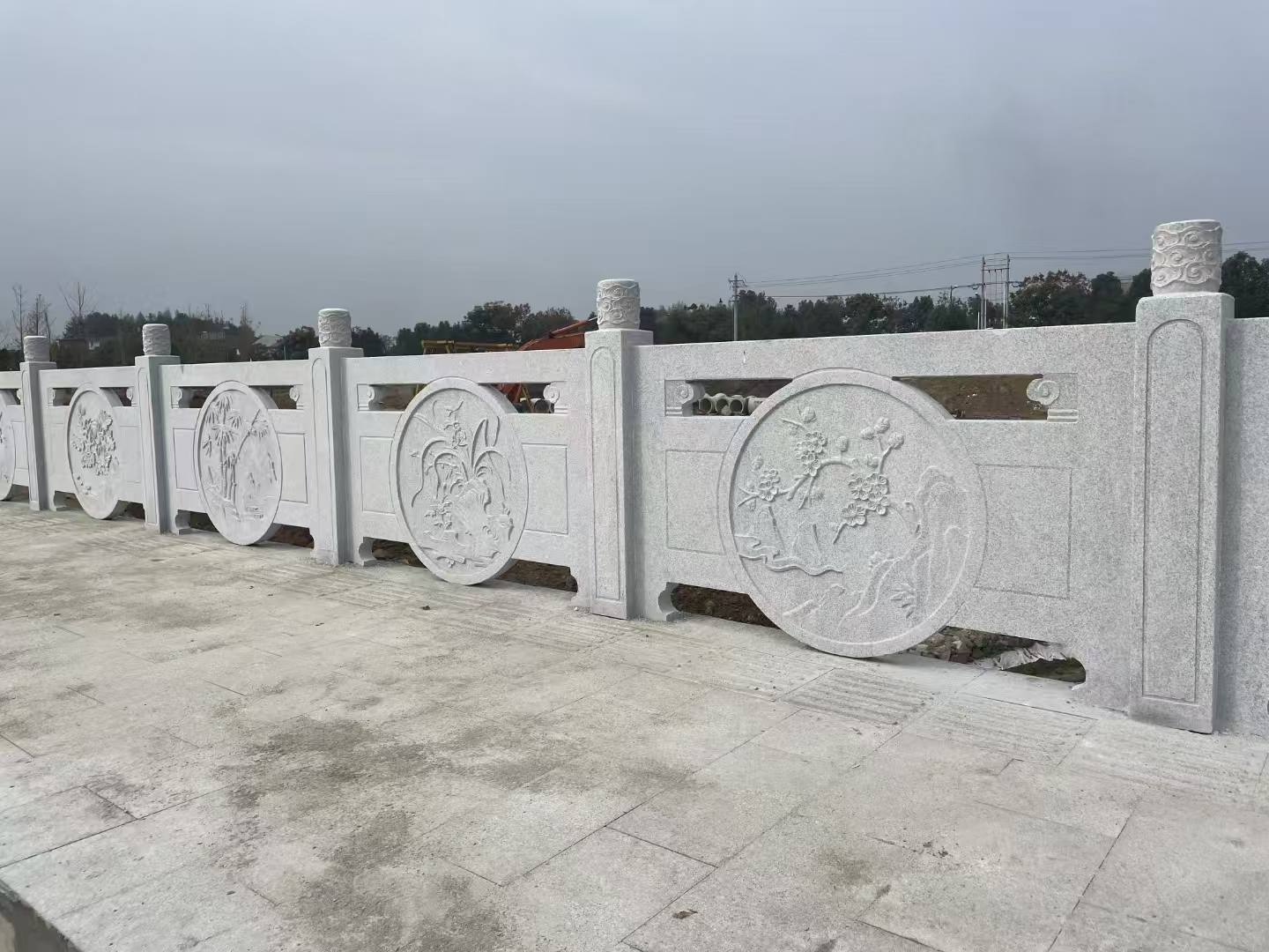 葫芦岛芝麻白河道栏杆 石材栏杆